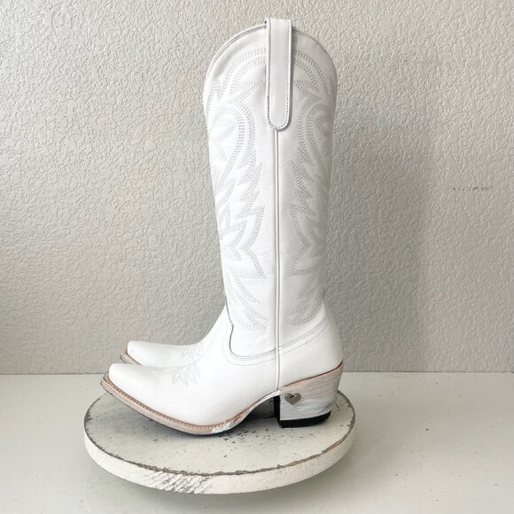 Lane MEGAN MORONEY Smokeshow Womens Cowboy Boots 8 White Western Cowgirl Tall - Picture 4 of 10